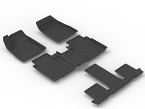 Tapis de sol de voiture toutes saisons en TPE pour <span class=keywords><strong>Ford</strong></span> Edge L <span class=keywords><strong>Hybrid</strong></span> 7 places 2023-2025, ensemble complet, 100 % imperméables, faciles à nettoyer - Product Image 2