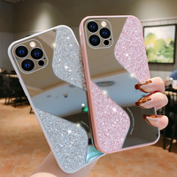 Lovebay-coque de téléphone portable, de luxe, à paillettes scintillantes, étui avec miroir, pour iphone 6 7 8 x xs XR 11 12 13 pro max