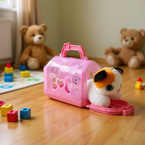 Mici Amici Porte-gattes rose en peluche avec poignée 15x9x11 cm pour les jeux d'enfants - Product Image 3