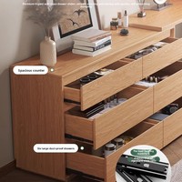 Commode de fin de lit en bois massif de chêne avec 3/6/9 tiroirs, design moderne et minimaliste, grand espace de rangement pour chambre et salon