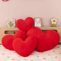 Cojines en forma de corazón rojos de felpa suave: lindos cojines con temática de amor juguetes de peluche