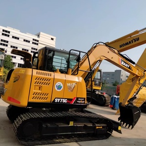 รถขุดขนาดเล็ก Sany SY75C 7.5 ตัน มือสอง เครื่องยนต์ Isuzu ระบบควบคุม PLC ระบบไฮดรอลิก KYB รุ่นปี 2019 - Product Image 1