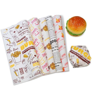 Customized Compostable Recycled Materials Fast Food Packaging Greaseproof Hamburger Sandwich <b>Wax</b> <b>Paper</b> Wood Pulp Single Side Oil - Product Image 2