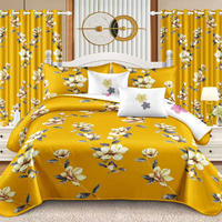 Lot de 3 Pièces de Linge de Lit en Gros, en Stock, Imprimé Floral, Polyester Doux, Drap de Lit Taille King avec Taies d'Oreiller