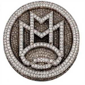 Broche Redondo de Moissanita con Letra M, Chapado en Plata, Accesorio de Moda para Regalo de Boda con Piedra de Nacimiento de Agosto, Unisex, 20+ Años - Product Image 4