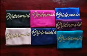 Peignoirs Kimono court pour femme avec paillettes dorées pour demoiselle d'honneur et mariée, peignoirs de mariage pour femme - Product Image 5