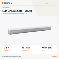 Barre LED Lonyung Tricolore CCT Sélectionnable 4000K 5000K 6000K, Bande Lumineuse Linéaire LED Homologuée ETL pour Projets Commerciaux et Garages