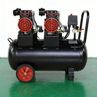 Compresseur d'air portable à piston silencieux sans huile 8L/24L/50L 220V CA refroidi par air 20kg avec garantie 1 an pour gonflage de pneus et pulvérisation