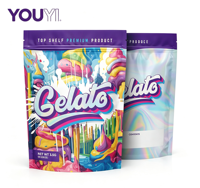 Sachets refermables personnalisés anti-odeur, holographiques, en Mylar, avec fermeture éclair, pour bonbons, snacks et aliments pour animaux de compagnie