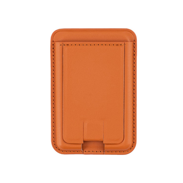 Fashion Eco-friendly Slim PU Leather Folding 12 Strong Magnetic Credit ID Card Bag Holder Lazy Bracket Phone Stand