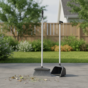 FANATIK Long Handle PVC Soft Durable PET Bristle Outdoor Broom Set PP Dustpan Easy <b>Clean</b> Big Size Screwed Handle - Product Image 3