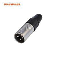 Connecteur XLR mâle 3 broches robuste avec coque en zinc et broches plaquées argent pour câble audio professionnel