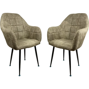<span class=keywords><strong>Fauteuil</strong></span> de salle à manger <span class=keywords><strong>scandinave</strong></span> de luxe en <span class=keywords><strong>velours</strong></span> capitonné avec siège rembourré et base en métal – Meuble d'appoint très prisé pour la maison - Product Image 5