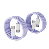 Câble de charge rapide USB C vers Type C 60W PD, couleur macaron, nylon tressé, cordon de synchronisation de données pour iPhone 15, 1M, 2M