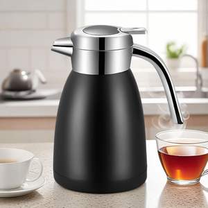 DB 1.2L Stainless Steel Insulated Belly <b>Cup</b> Pattern Vacuum <b>Flask</b> Water Bottle Black <b>with</b> Lid - Product Image 1