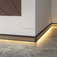 Plinthe lumineuse LED moderne en alliage d'aluminium noir, or, blanc, gris avec éclairage décoratif intégré