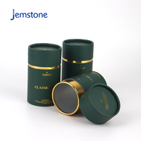 Personnalisé Eco Luxe Bougie Kraft Carton Tube Parfum Cylindre Boîte Emballage Alimentaire Café Papier Tube avec Feuille d'Or pour le Thé