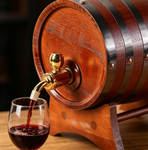 Fût à vin personnalisé gravé OEM en bois pour whisky et bière avec robinet et support – Stockage et vieillissement de spiritueux pour bar à domicile – Vente en gros - Product Image 2