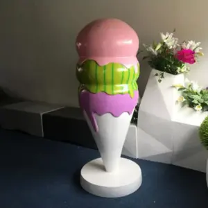 Outdoor Resina Estátua Fiberglass Ice Cream Escultura para Loja Decoração