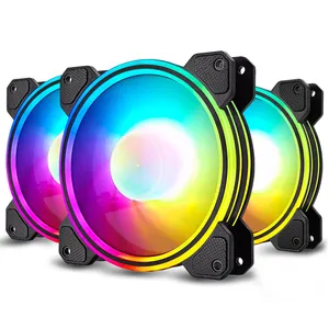 Yüksek performanslı 120mm PC RGB soğutma soğutucu Fan 12V 6pin LED RGB Fan denetleyicisi ile