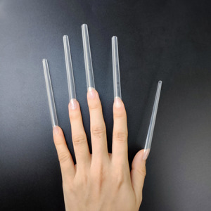 Nouvelles pointes d'ongles carrées à couverture complète 10XL Extra longues claires et naturelles pour Nail Art - Product Image 1