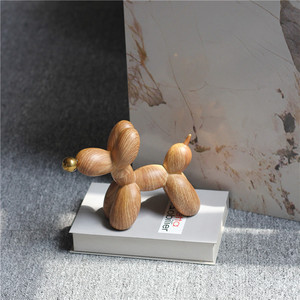 Meijian populaire vente Statue décoration résine Imitation bois ballon chien maison bureau accessoires <span class=keywords><strong>lapin</strong></span> décor à la maison - Product Image 6