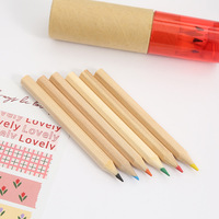 Vente en gros en usine de crayons de couleur en bois naturel crayons pour enfants ensemble de dessin mini crayons de couleur ensemble avec taille-crayon