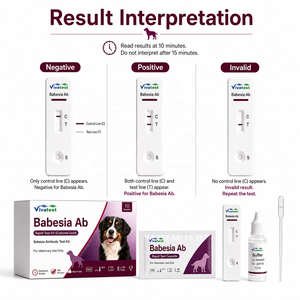 Kit de test rapide Babesia Ab pour chiens, détection sanguine des maladies transmises par les tiques chez les animaux, certifié CE Viviatest - Product Image 1