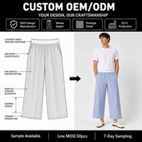 Pantalones de Salón Personalizados para Hombre, a Rayas, de Pierna Ancha, Cintura Elástica, Mezcla de Algodón Transpirable, Corte Relajado para Uso Casual de Verano