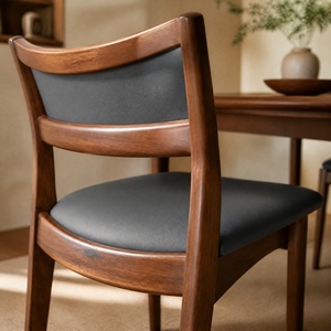 Sedia da Pranzo Mid-Century Senza Braccioli, Schienale Dritto, OEM ODM, Colore Personalizzato, Due Materiali, <span class=keywords><strong>Legno</strong></span> <span class=keywords><strong>Massello</strong></span>, Ecologica, Facile da Pulire - Product Image 3