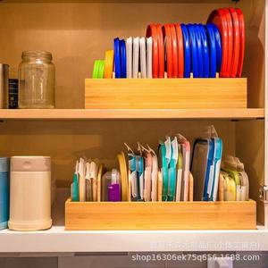 Boîte de rangement en bambou avec pieds en silicone antidérapants, bords et coins renforcés, étagères et tiroirs réglables - Product Image 1