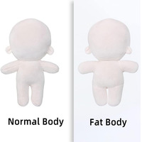 Poupée en peluche A634 personnalisée, jouet en peluche humanoïde nu, habillage, corps normal, vêtements brillants portables, poupée en peluche personnalisée 20 cm