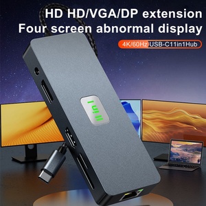 3.2 USB tốc độ cao truyền tải Type-C USB <span class=keywords><strong>Hub</strong></span> HD bốn màn hình mở rộng 11 cổng Dock trạm máy tính xách tay máy tính Splitter kho - Product Image 3