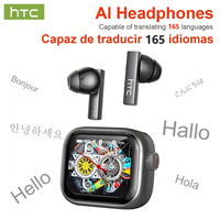 Écouteurs intra-auriculaires TWS HTC NE40 AI sans fil BT 6.0 avec écran LED HD et qualité sonore Hi-Fi pour le jeu, le bureau, l'exercice