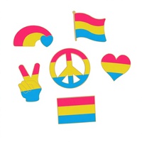 Broche en émail métallique tendance, motif drapeau arc-en-ciel, symbole de paix et de cœur, pour la fierté LGBTQ pansexuelle et omnisexe, unisexe, design gay et lesbien