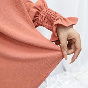 CE Elegante Zwarte Abaya 2025 Hoge Kwaliteit Dubai Effen Kleur Jurk Met Hoofddoek Abaya Lange Mouwen Kleding Islamitische Jurk Dames - Product Image 4