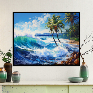 1 pezzo paesaggio costiero, pittura decorativa <span class=keywords><strong>senza</strong></span> <span class=keywords><strong>cornice</strong></span>, 40x50cm dipinto a olio digitale fai da te dipinto a mano tela - Product Image 2