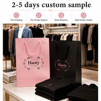 Sacs de luxe personnalisés en papier écologique rose, noir, anthracite, avec logo personnalisé, pour emballage, shopping, format A4, mignons et élégants