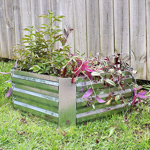 Silver Rectangular Raised Garden Bed Custom Sizes Galvanized Metal <b>Planter</b> Boxes for Outdoor <b>Vegetables</b> Flowers & Herbs Planting - Product Image 6