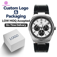 Fábrica Undecember, Fabricante de Relojes de Cuarzo de Acero Inoxidable y Cuero ODM/OEM, Reloj de Pulsera para Hombre con Esfera de Cristal de Zafiro Personalizada