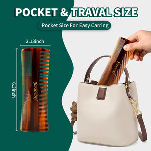 Acetato di cellulosa per denti fini barba e baffi tasca CombTravel dimensioni per la cura dei peli facciali e la cura della barba - Product Image 6