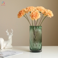 Fleurs d'œillet artificielles en tissu de soie, toucher humide, tiges de fleurs artificielles réalistes pour la décoration de mariage et de la maison, vente en gros