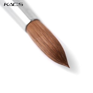 Pinceau à ongles en acrylique 100% pur Kolinsky, manche en bois cranté, pour extension de poudre, pinceau de manucure pour salon de beauté - Product Image 4