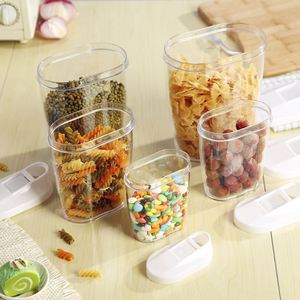 Manufacturer's Plastic <b>Kitchen</b> <b>Storage</b> Jar with Transparent Lid Five Grains Candy Preservation Rectangle Shape Sealed Snack Jar - Product Image 4