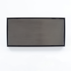 Drain linéaire encastrable invisible <span class=keywords><strong>pour</strong></span> carrelage 20x10cm, gris anthracite brossé, en acier inoxydable 304, anti-odeur, <span class=keywords><strong>pour</strong></span> salle <span class=keywords><strong>de</strong></span> bain - Product Image 1