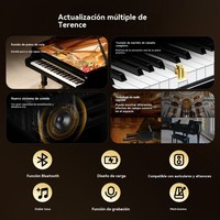 TERENCE-Piano numérique V60 à 88 touches, clavier portable pliable avec haut-parleur intégré pour la maison et la scène