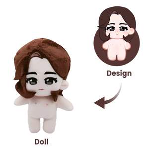 Desain Karakter Kartun Kustom Boneka Plush Super Lembut Ramah Lingkungan 20CM Mainan Pakaian Bintang Idol Mini Lucu untuk Dekorasi Rumah - Product Image 1