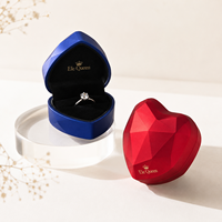 Kotak Perhiasan LED Sampel Gratis dengan Lapisan Beludru, Logo Custom, Kemasan Hadiah Lamaran untuk Cincin, Hadiah Pernikahan, dan Display Perhiasan