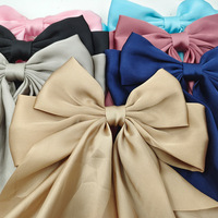 Grande pince à cheveux en ruban français à longue queue, en satin doux et soyeux, avec nœud en métal, accessoires pour cheveux pour femmes et filles, idéale pour les fêtes