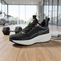 Chaussures de course décontractées pour hommes avec amorti, empeigne en cuir respirant et bout ouvert